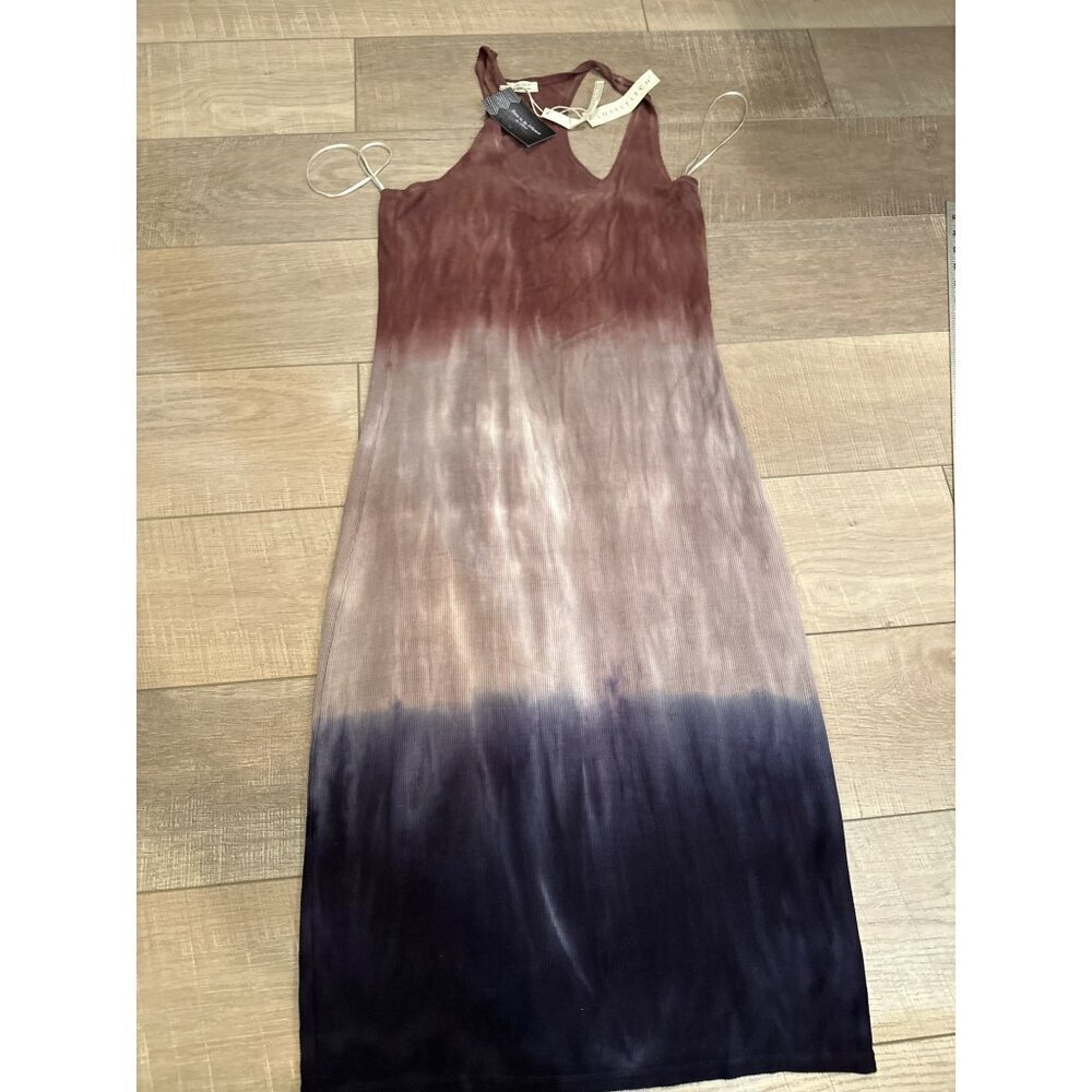 Lovestitch Womens Bamboo & Spandex Tie-Dye Sleeveless Maxi Dress blue & Beige